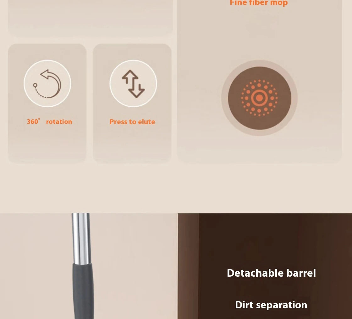 Conjunto de esfregão giratório balde separação de sujeira + garrafa de adição de produtos