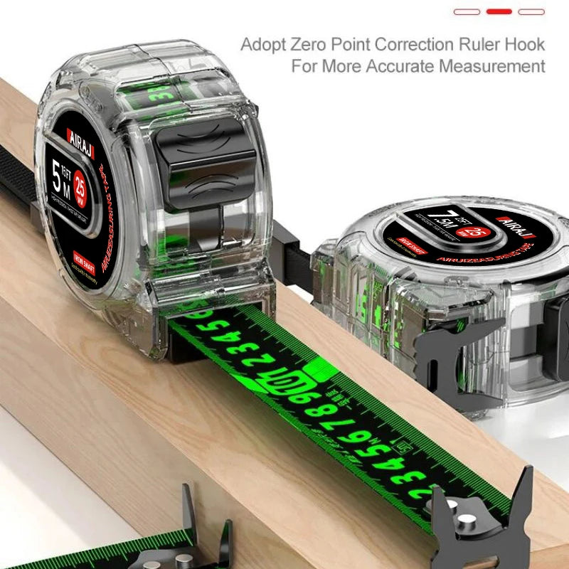 Fita métrica fluorescente medida precisão escala espessada  e resistente ao desgaste ferramenta de medição multiuso