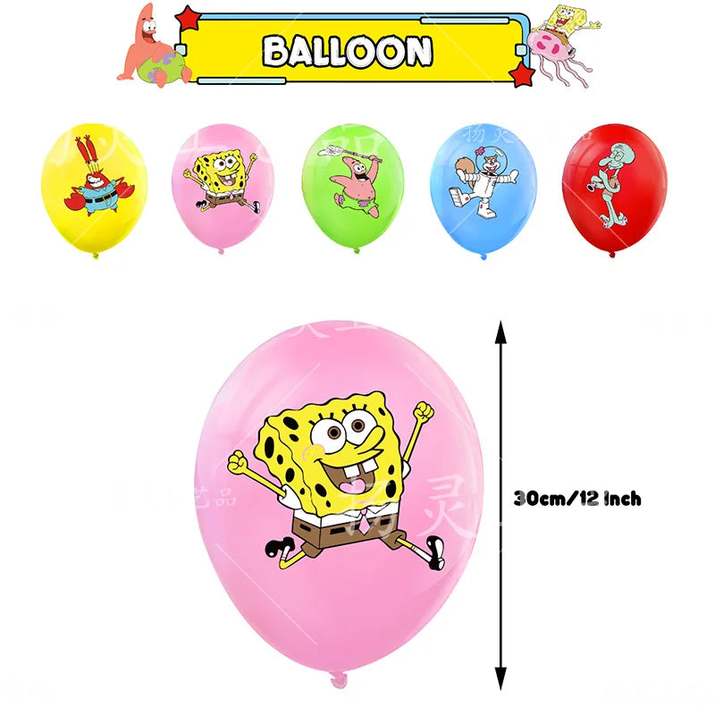 Kit Festa Bob Esponja: Descartáveis e Balões
