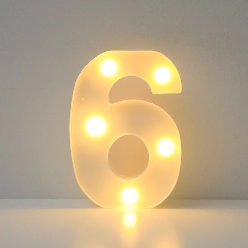 Letras e Números de LED (16cm) – Luminária Decorativa