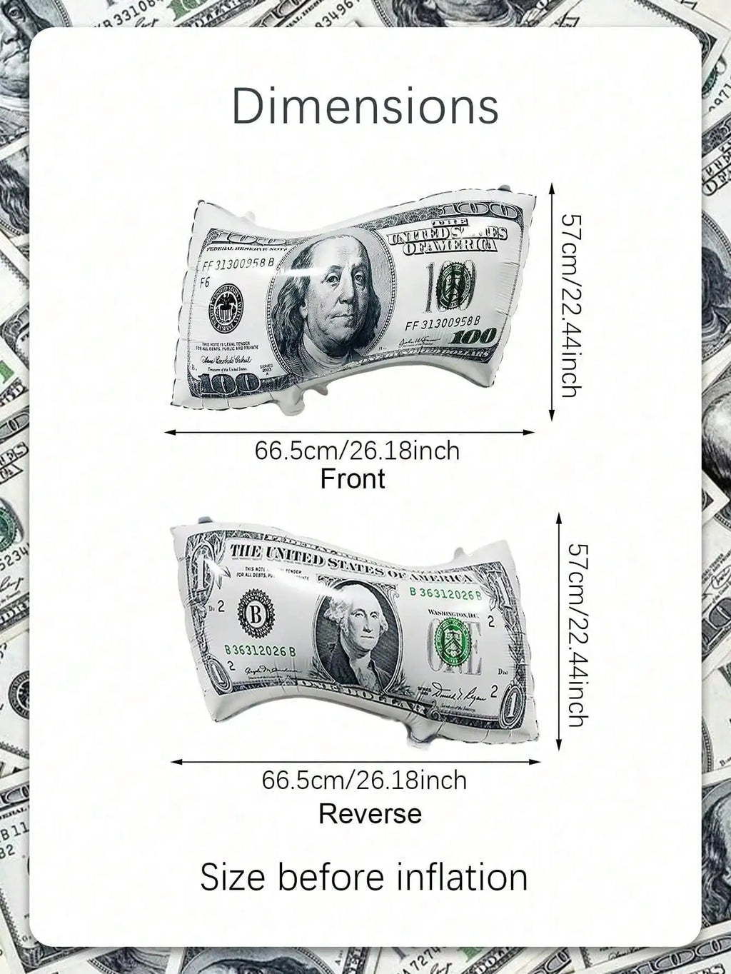 Kit Balões Nota de Dólar