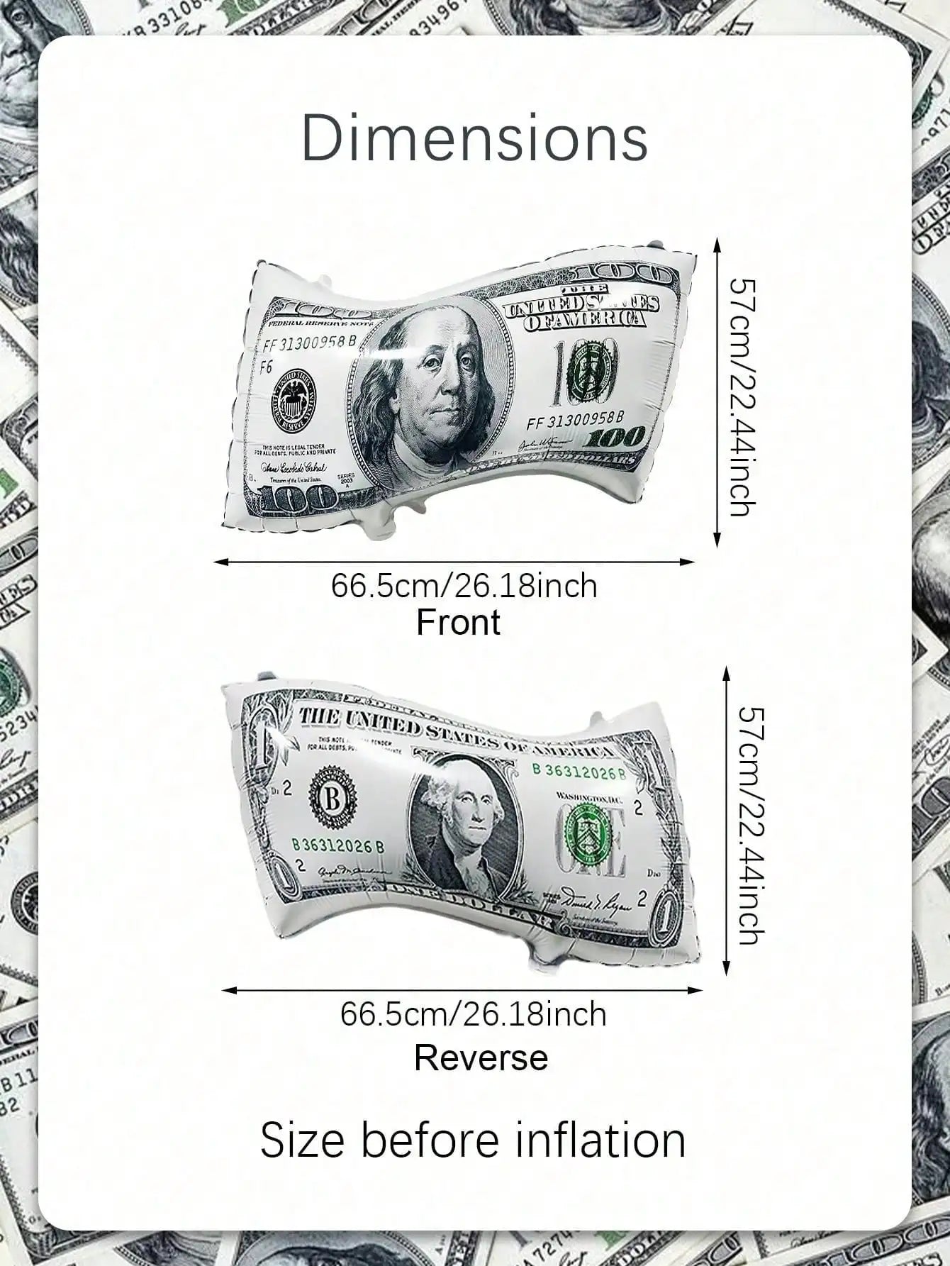 Kit Balões Nota de Dólar