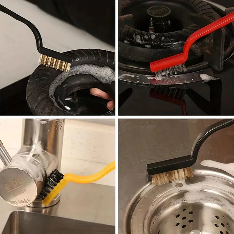 Escova de aço inoxidável , removedor de ferrugem, fio de metal, conjunto de 3 peças