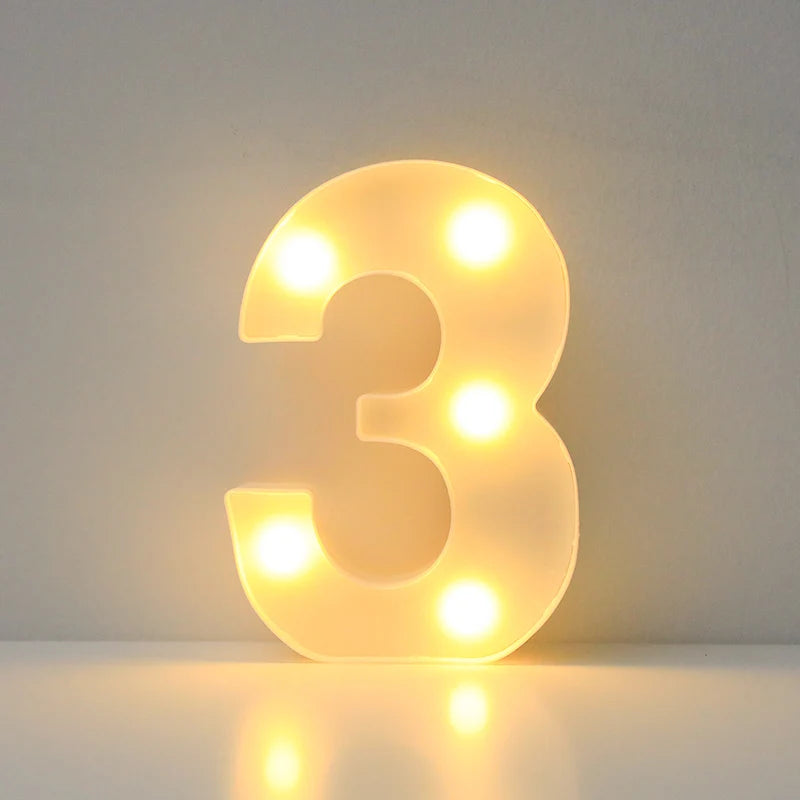 Letras e Números de LED (16cm) – Luminária Decorativa