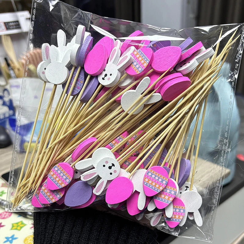 Kit 100 Palitos Decorativos Orelha de Coelho