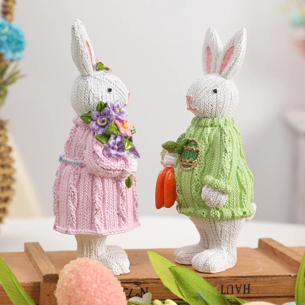 Estatuetas de Resina: Coelhos de Páscoa