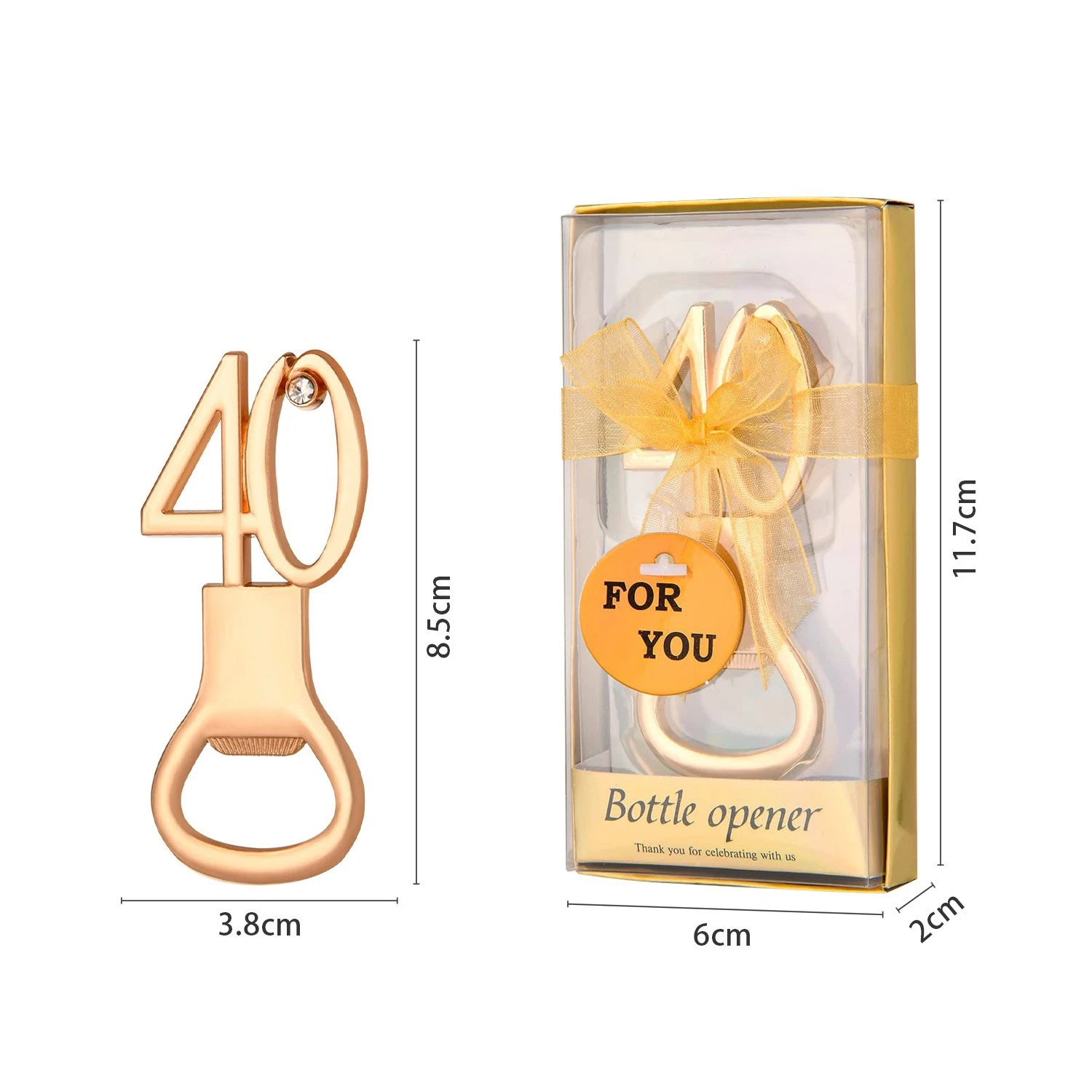 Abridor de Garrafas Dourado Comemorativo