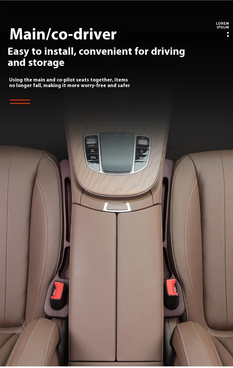 Plug para assento de carro, faixa anti-vazamento, caixa de armazenamento multifuncional