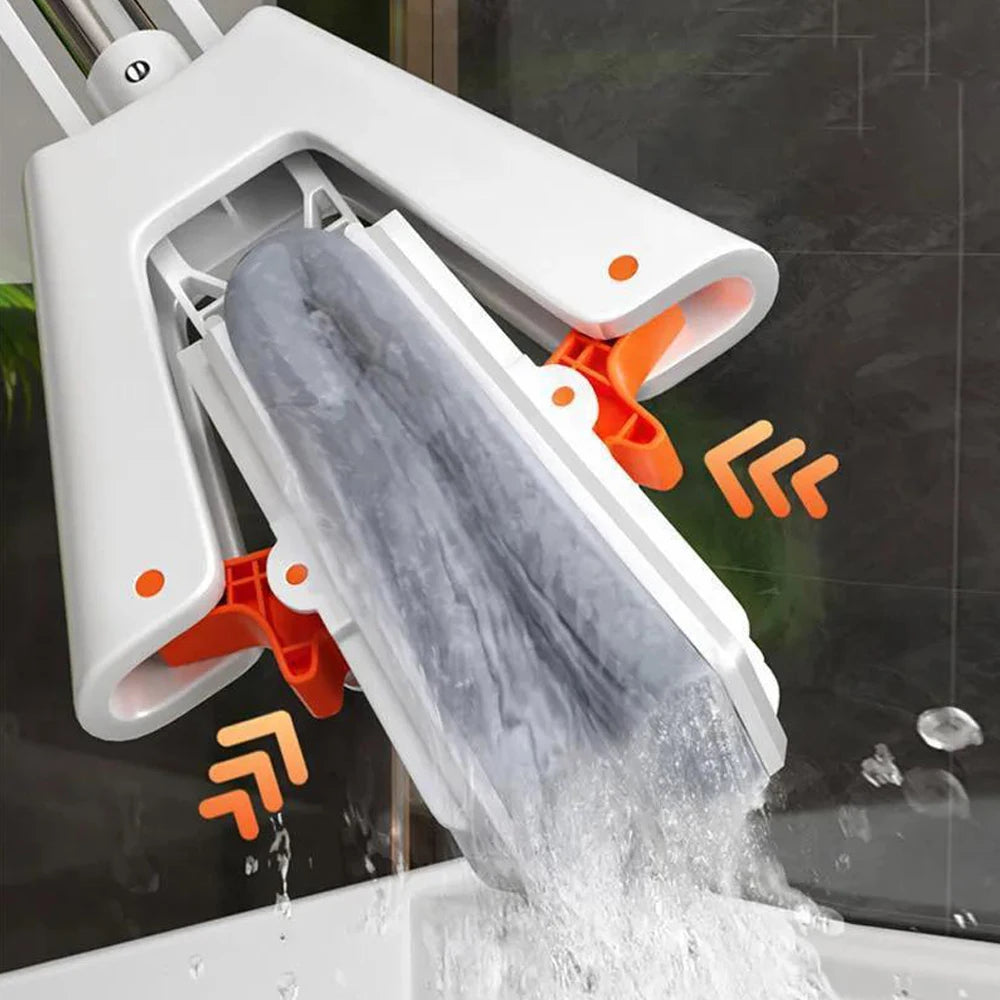 Esfregão mop de borracha com drenagem automática espremida mágico, auto-limpeza, esponja reutilizável