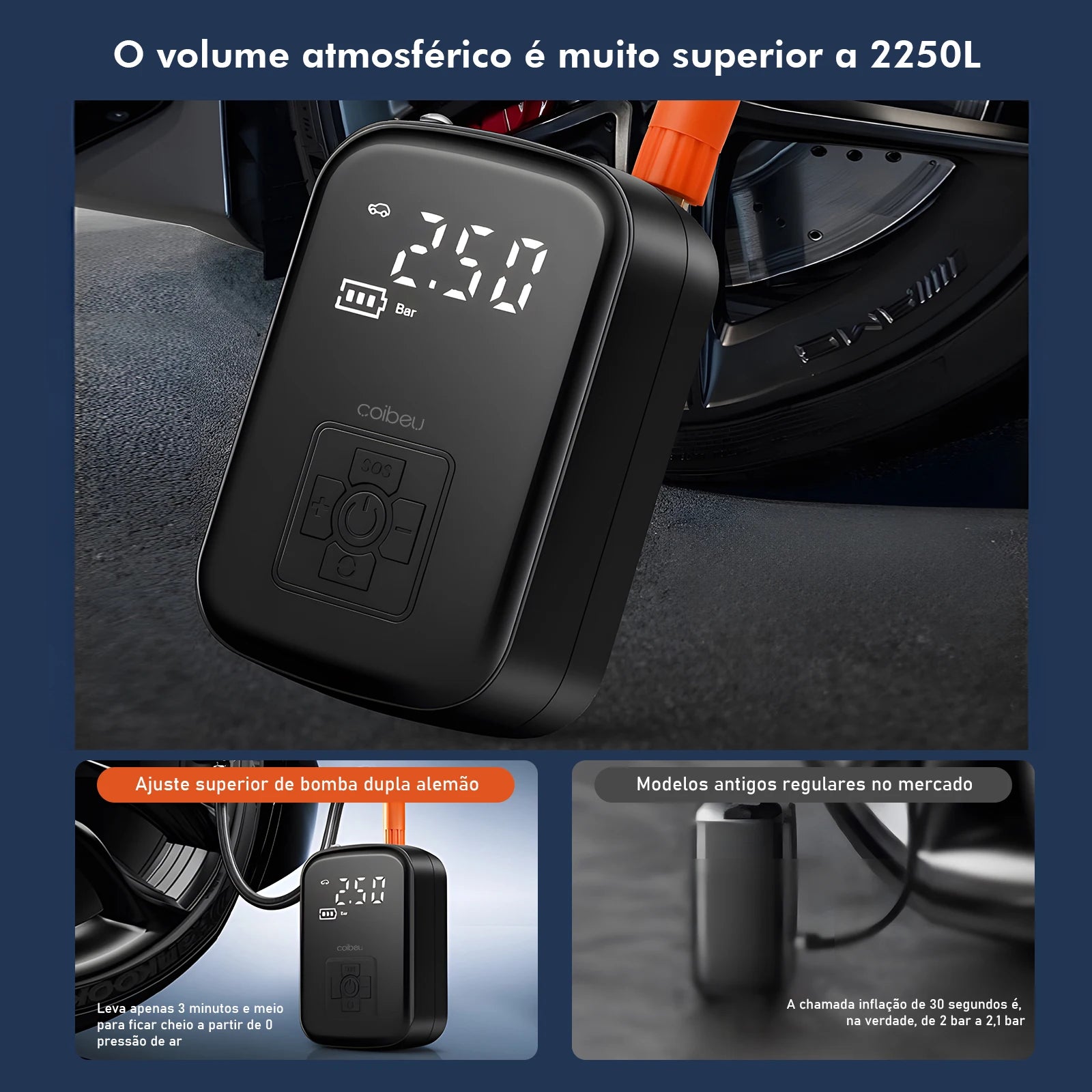 Bomba de ar portátil