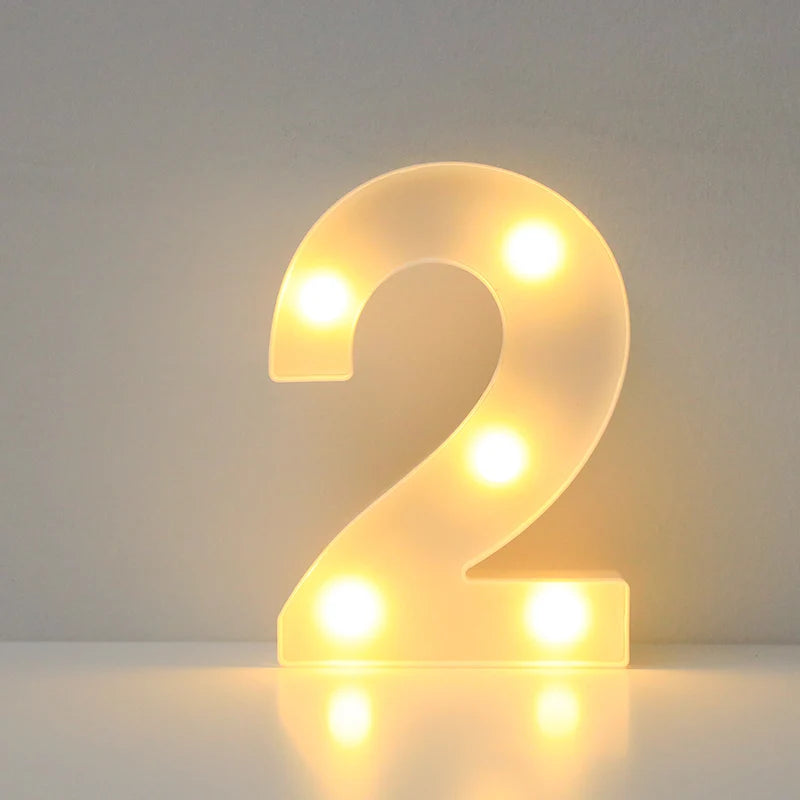 Letras e Números de LED (16cm) – Luminária Decorativa