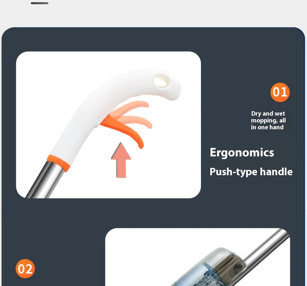 Mop spray com almofada de microfibra substituível