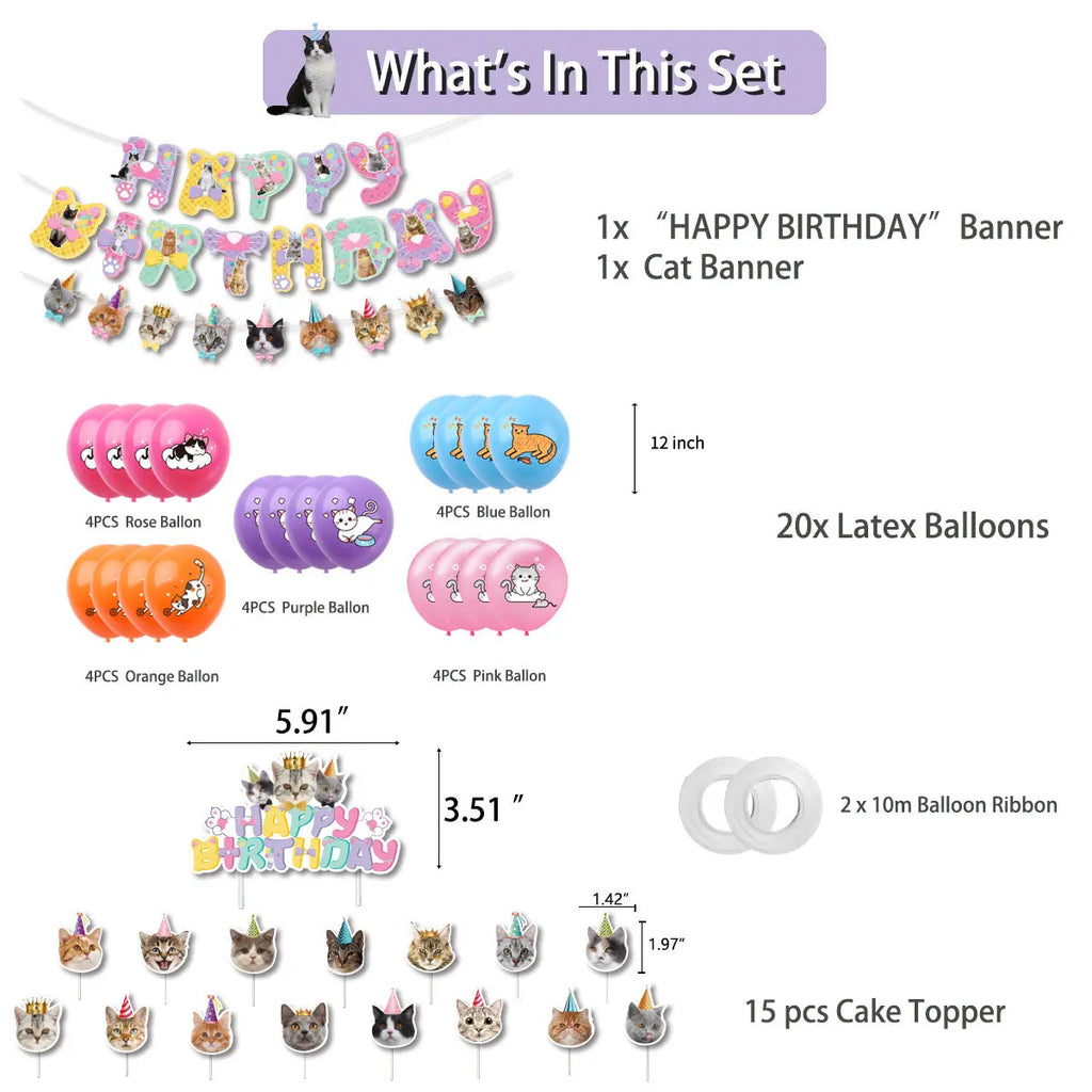 Kit Festa de Aniversário "Gatinhos"