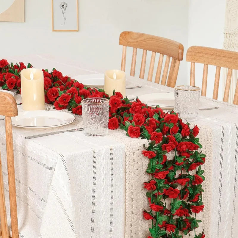 Kit 5 Guirlandas de Rosas Vermelhas (2,5 metros cada)