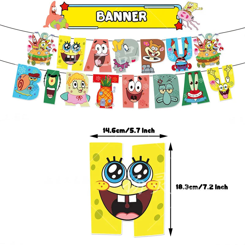 Kit Festa Bob Esponja: Descartáveis e Balões