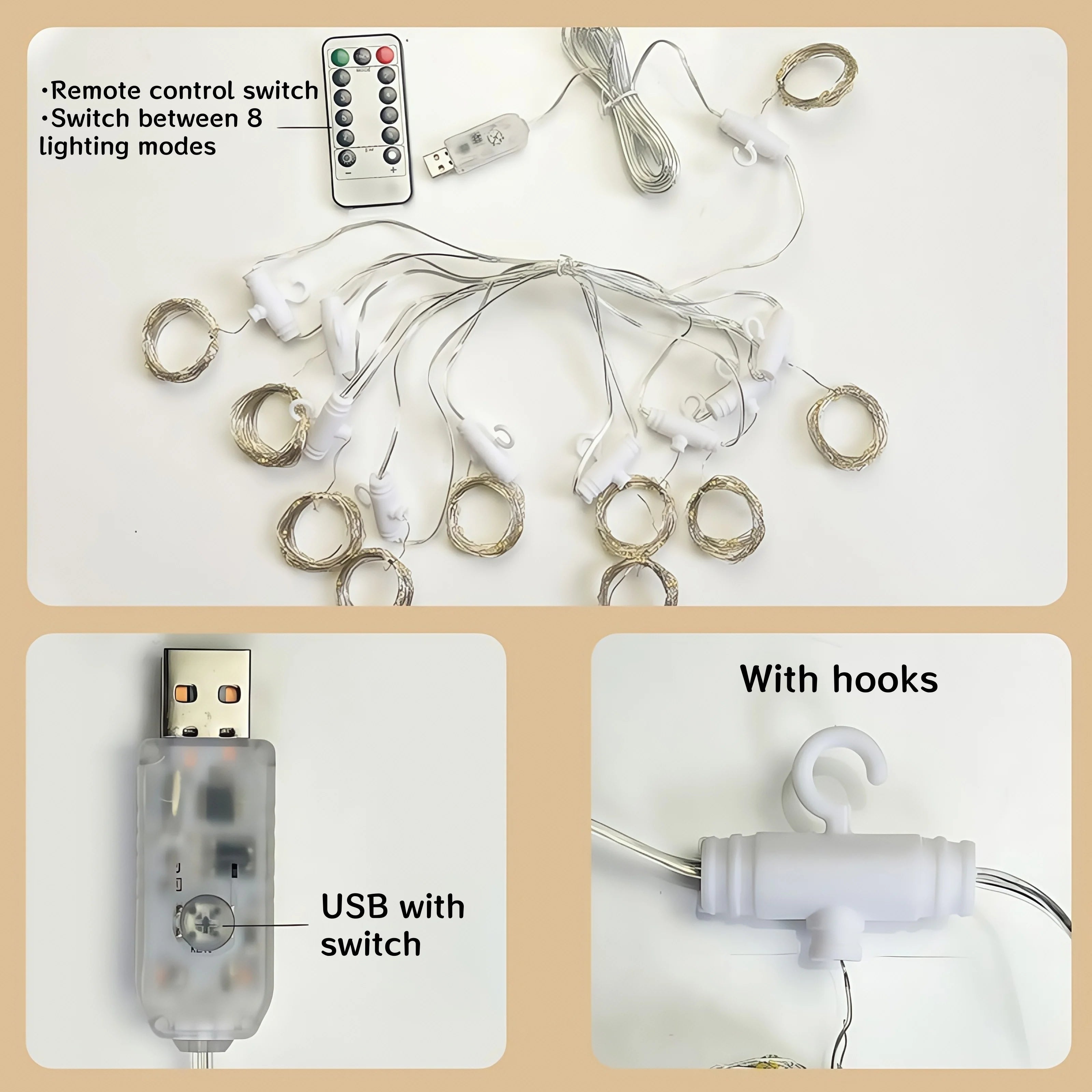 Kit de Cortinas de Tule com led