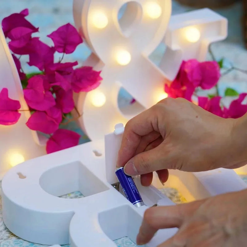 Letras e Números de LED (16cm) – Luminária Decorativa