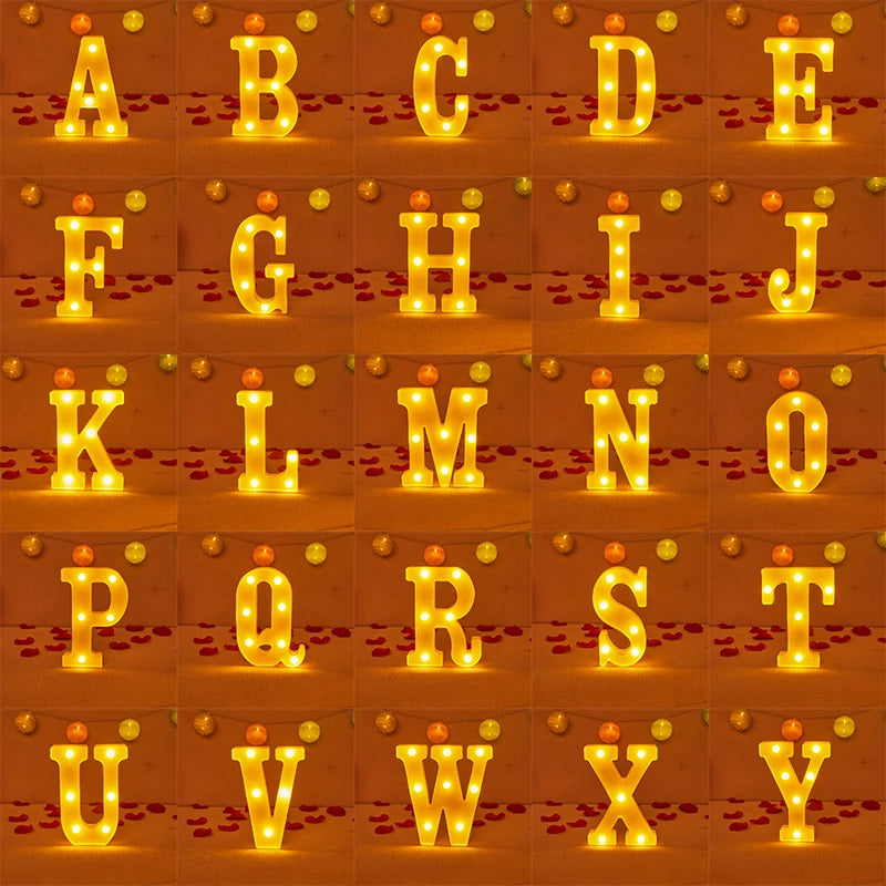 Letras e Números de LED (16cm) – Luminária Decorativa