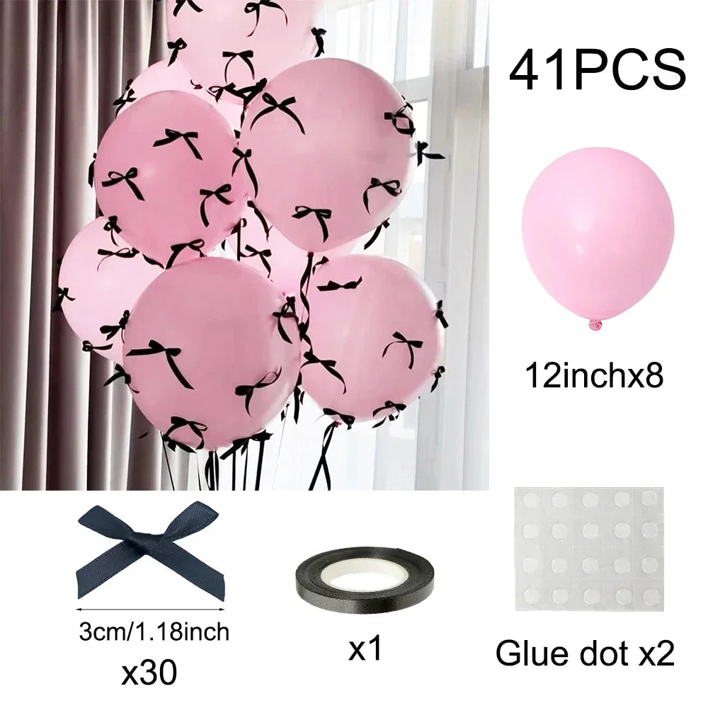 Kit Balões com Mini Laços – Estilo Coquete