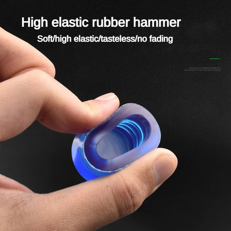 Martelo de instalação de cabeça dupla, martelo de borracha de 25 mm a 45 mm com cabo de borracha, martelo de instalação isolado removível