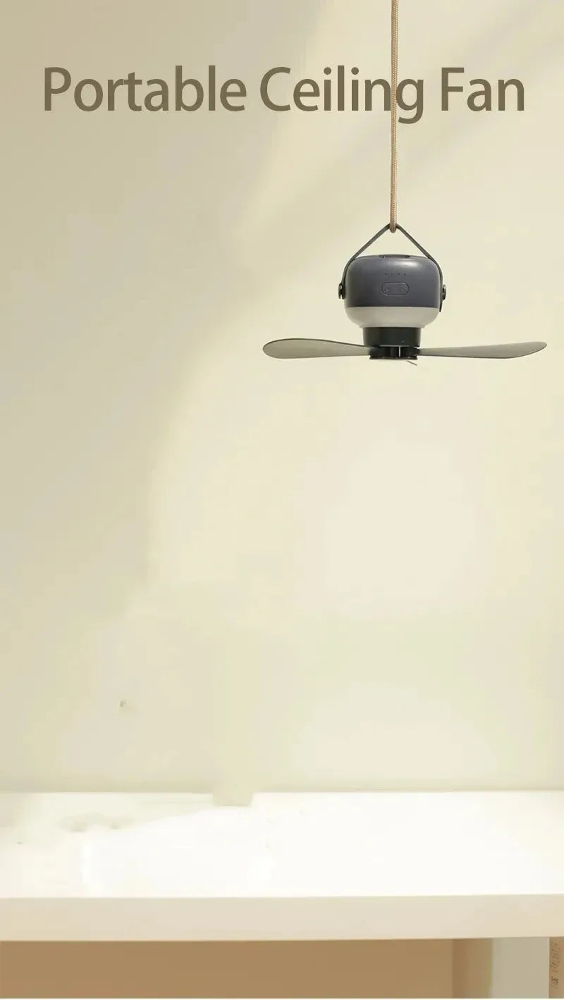 Ventilador compacto portátil de teto para acampamento