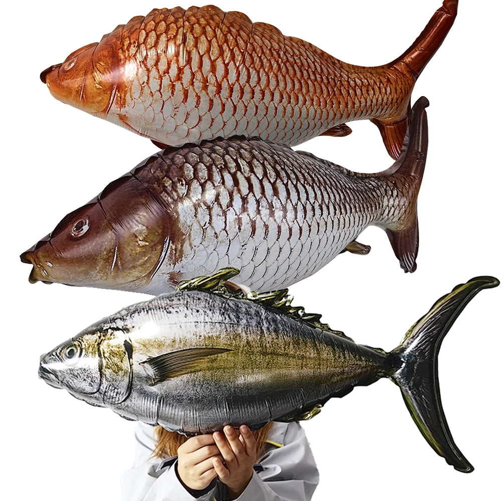 Kit Balões Metalizados Peixe – Decoração Festa Pescaria