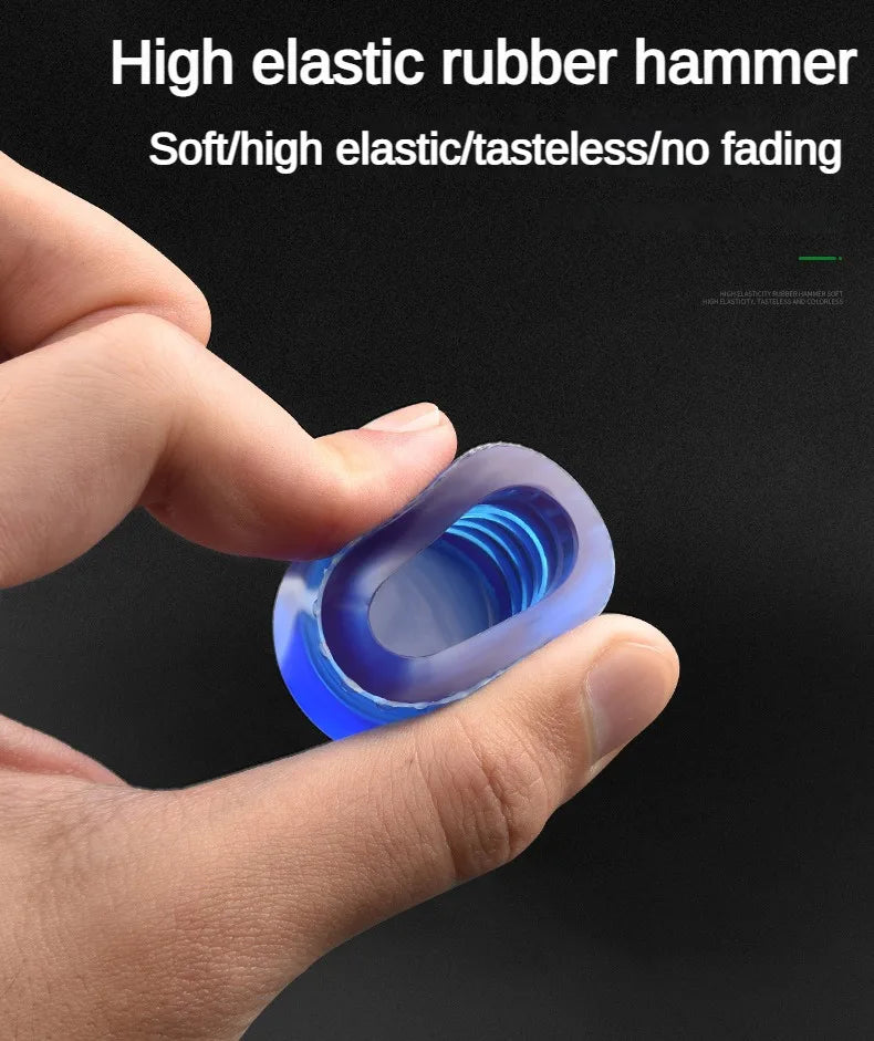 Martelo de instalação de cabeça dupla, martelo de borracha de 25 mm a 45 mm com cabo de borracha, martelo de instalação isolado removível