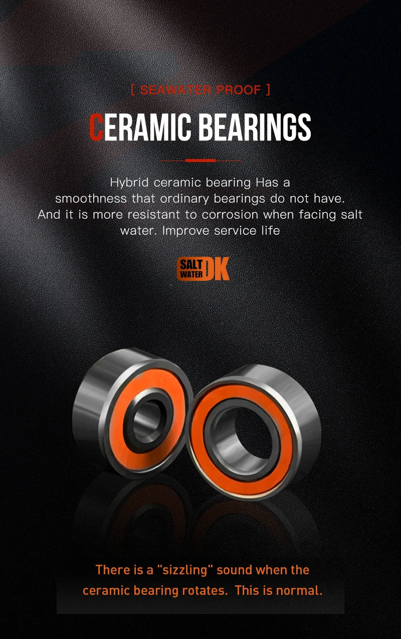 Rolamento cerâmico híbrido Arruela de fibra de carbono Sistema de rolamento duplo N52 Freio Carretilhas de pesca