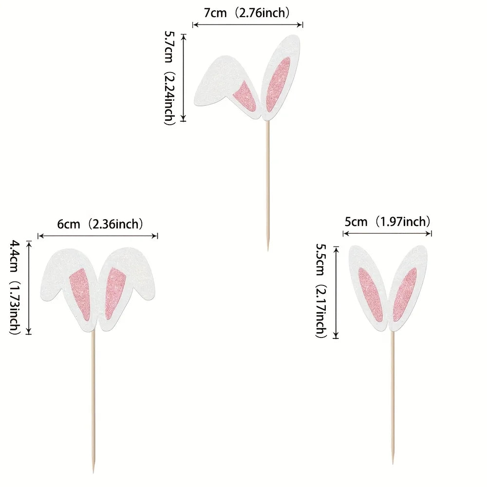 Kit Toppers "Orelhinha de Coelho" (12 ou 24 unidades)