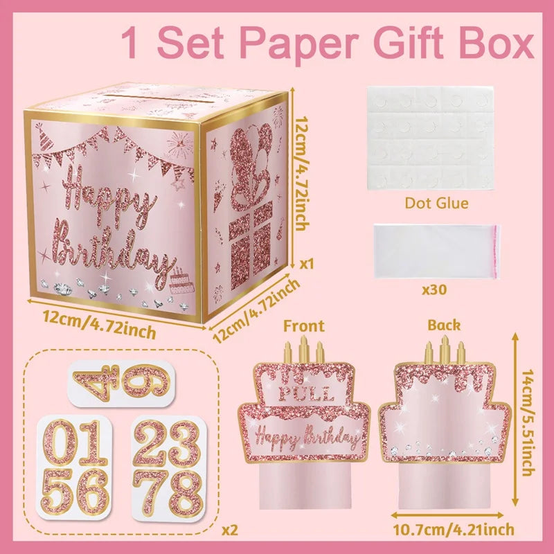 Caixa Puxa Dinheiro com Cartão – Presente Surpresa de Aniversário