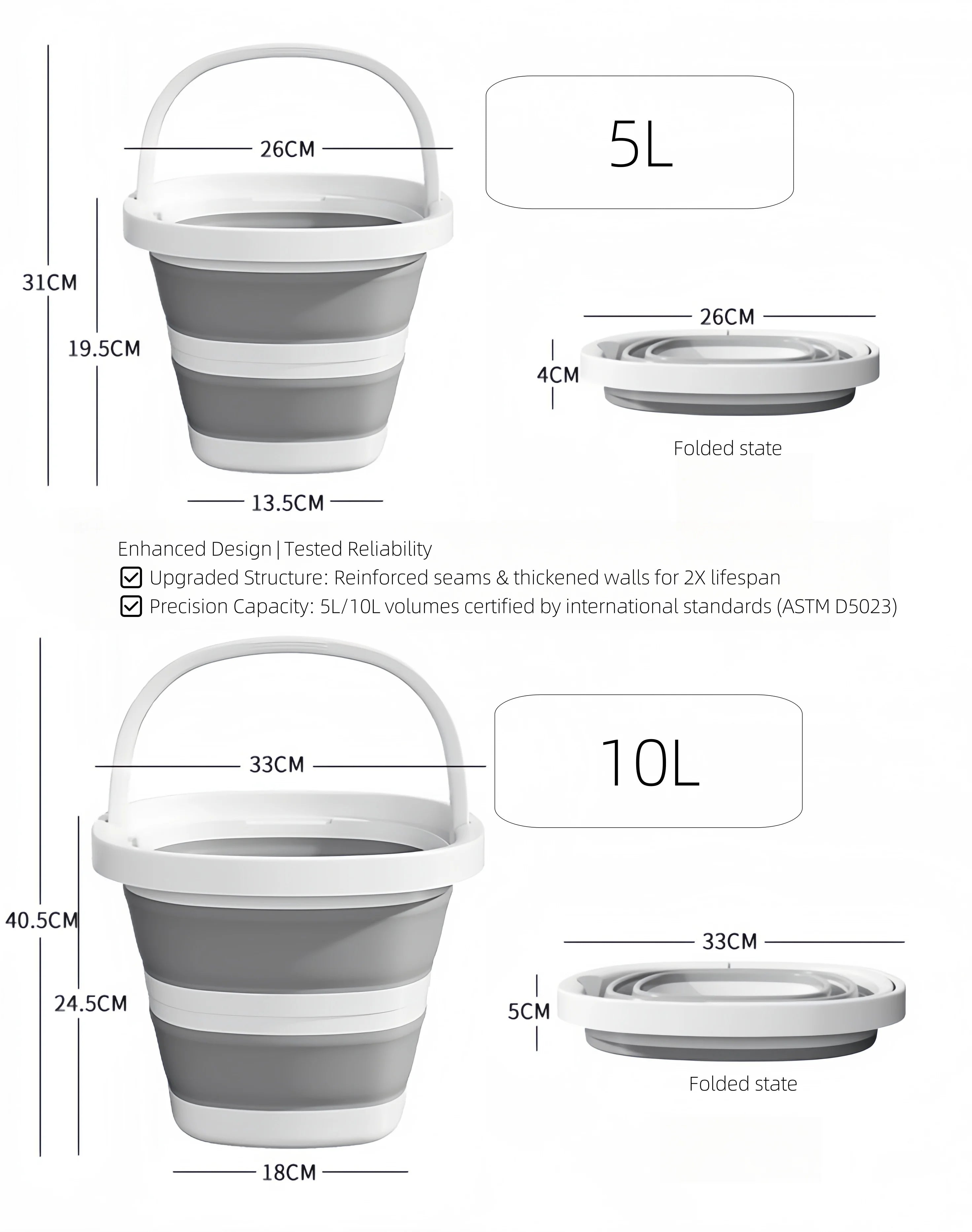 Balde dobrável 5/10L