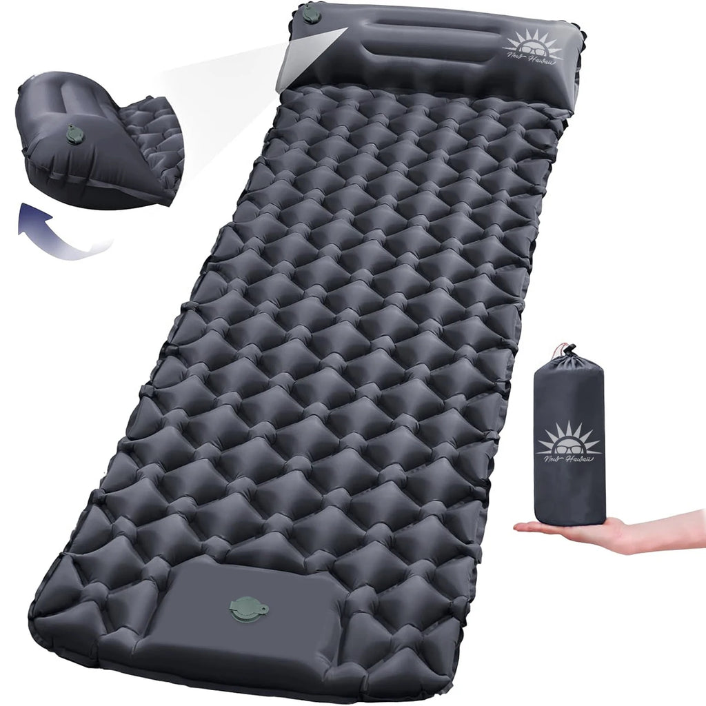 Colchonete inflável resistente a prova dágua com bomba de pé integrada