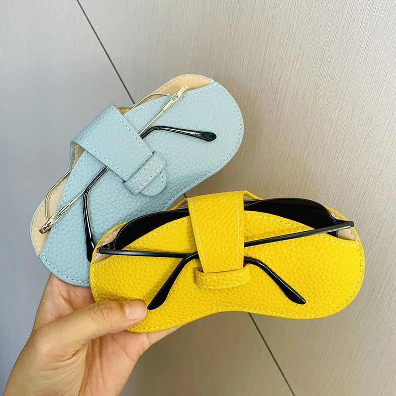 Estojo de óculos couro macio portátil