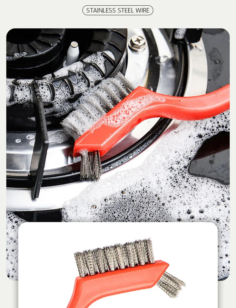 Escova de aço inoxidável , removedor de ferrugem, fio de metal, conjunto de 3 peças