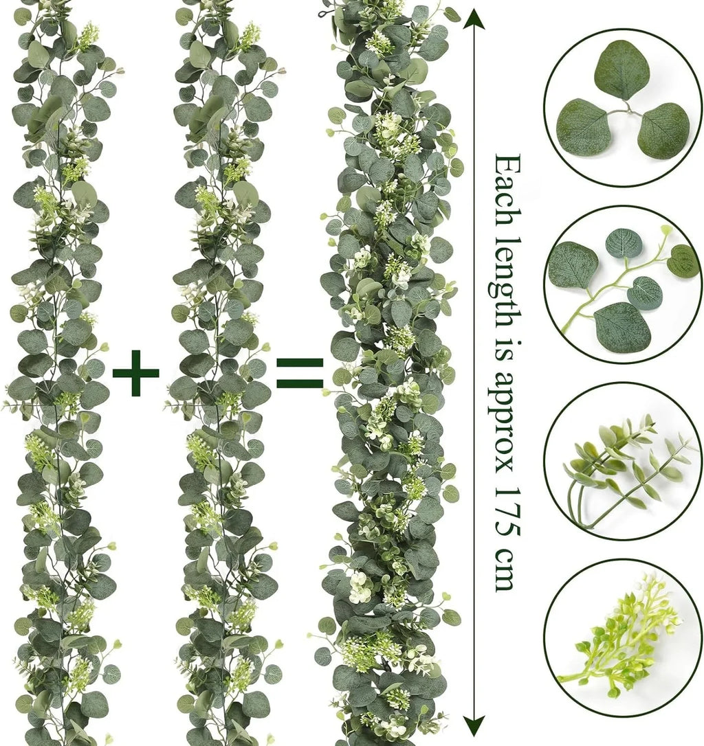 Guirlanda de Eucalipto com Flores e Bagas