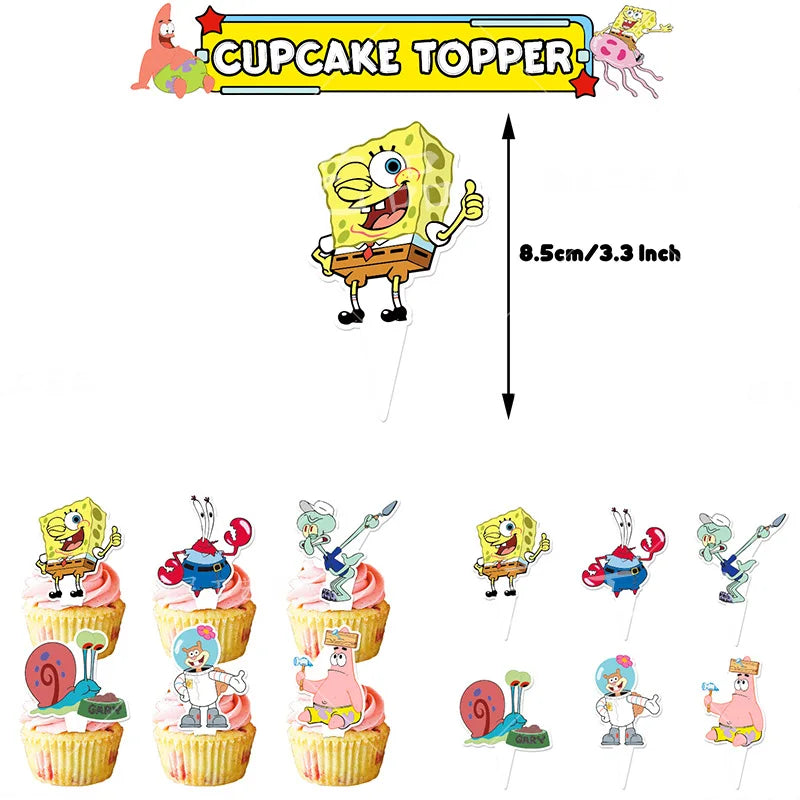 Kit Festa Bob Esponja: Descartáveis e Balões