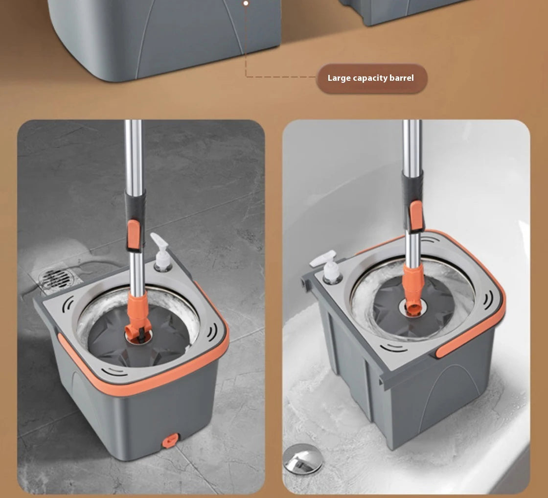 Conjunto de esfregão giratório balde separação de sujeira + garrafa de adição de produtos
