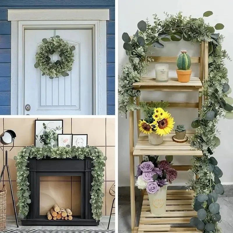 Guirlanda de Eucalipto com Flores e Bagas