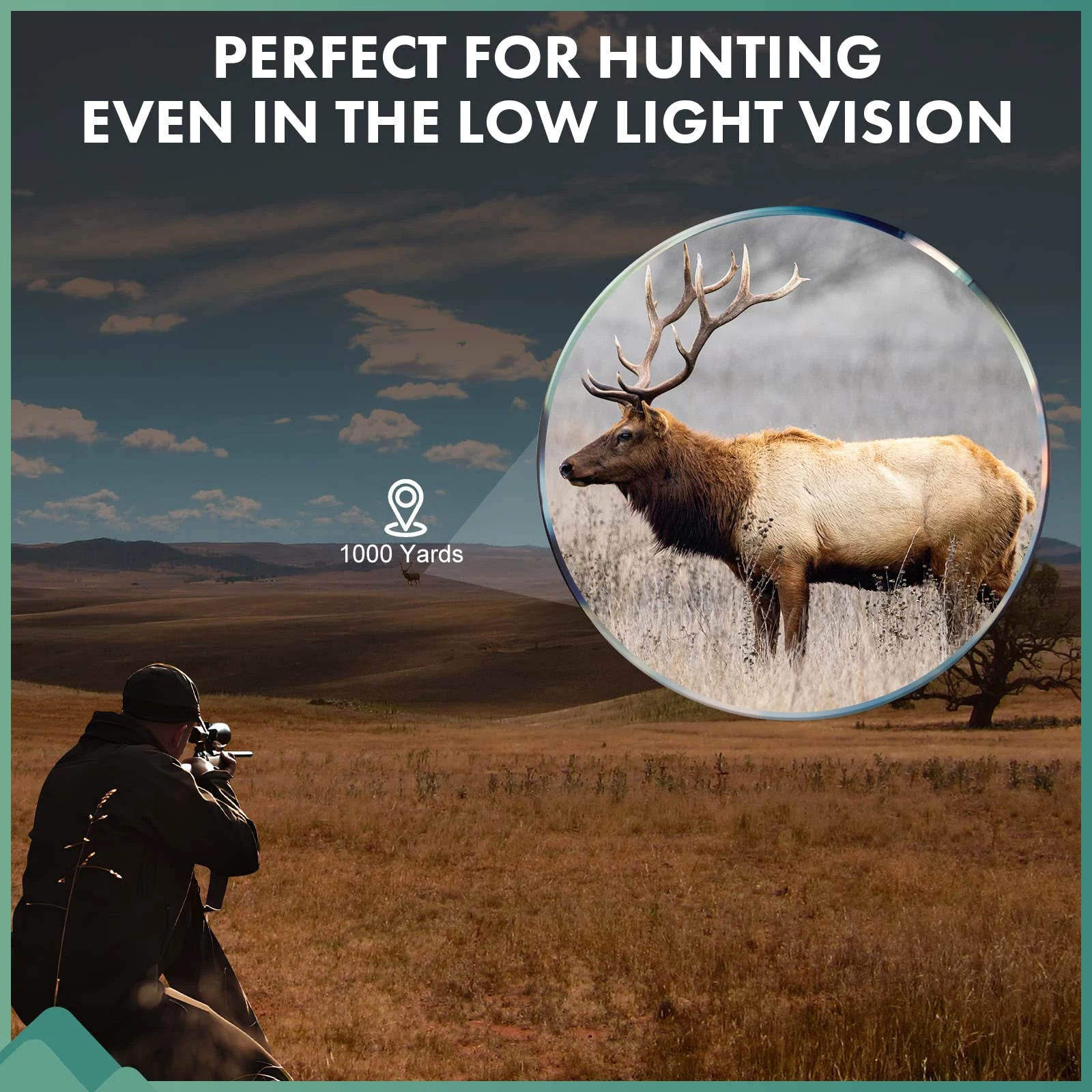 Binóculo hd dobrável compacto alcance 1000m lente fmc