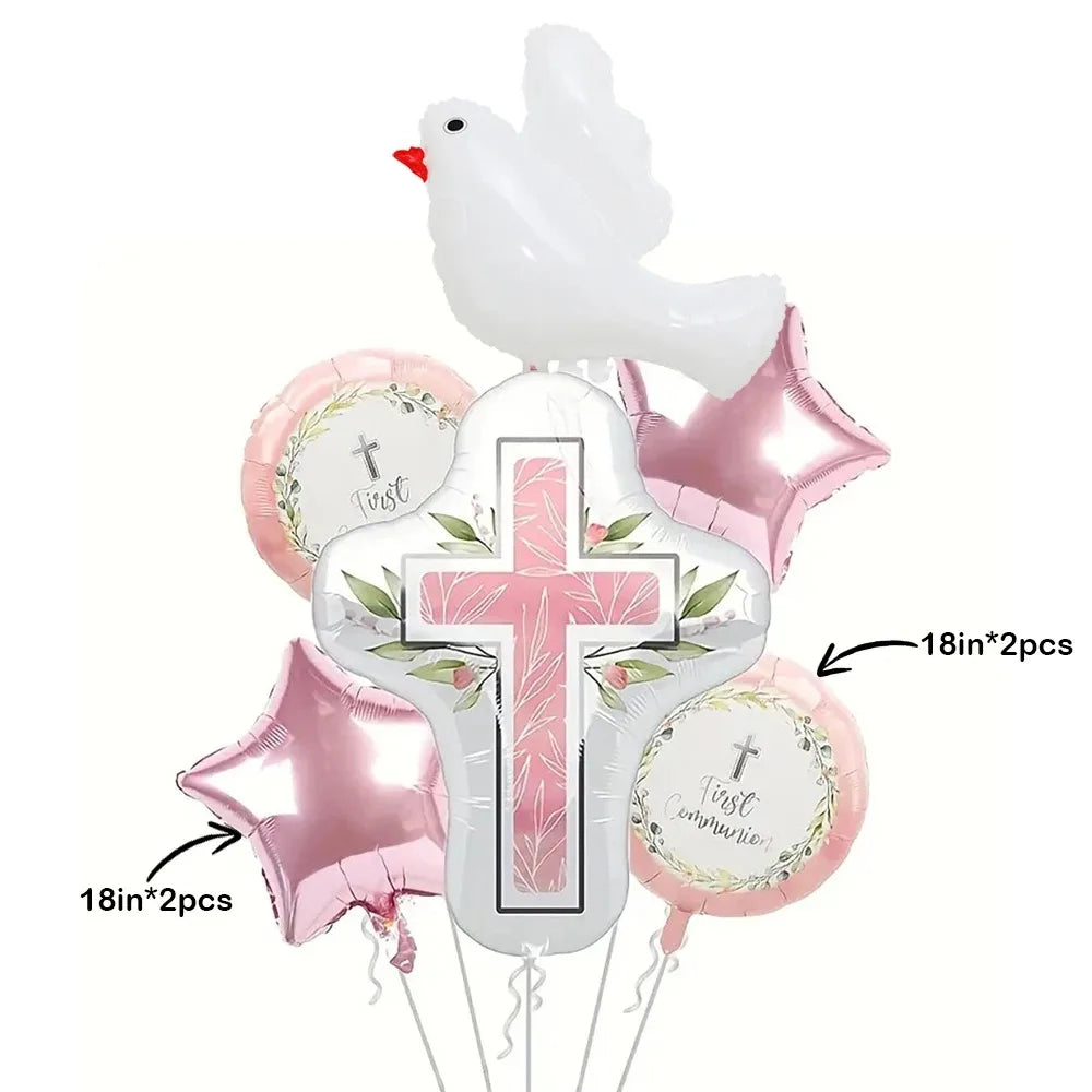Balão Metalizado Pomba da Paz – Decoração Batizado e Comunhão