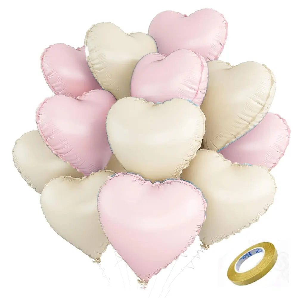Kit 12 Balões de Coração Tons Pastéis