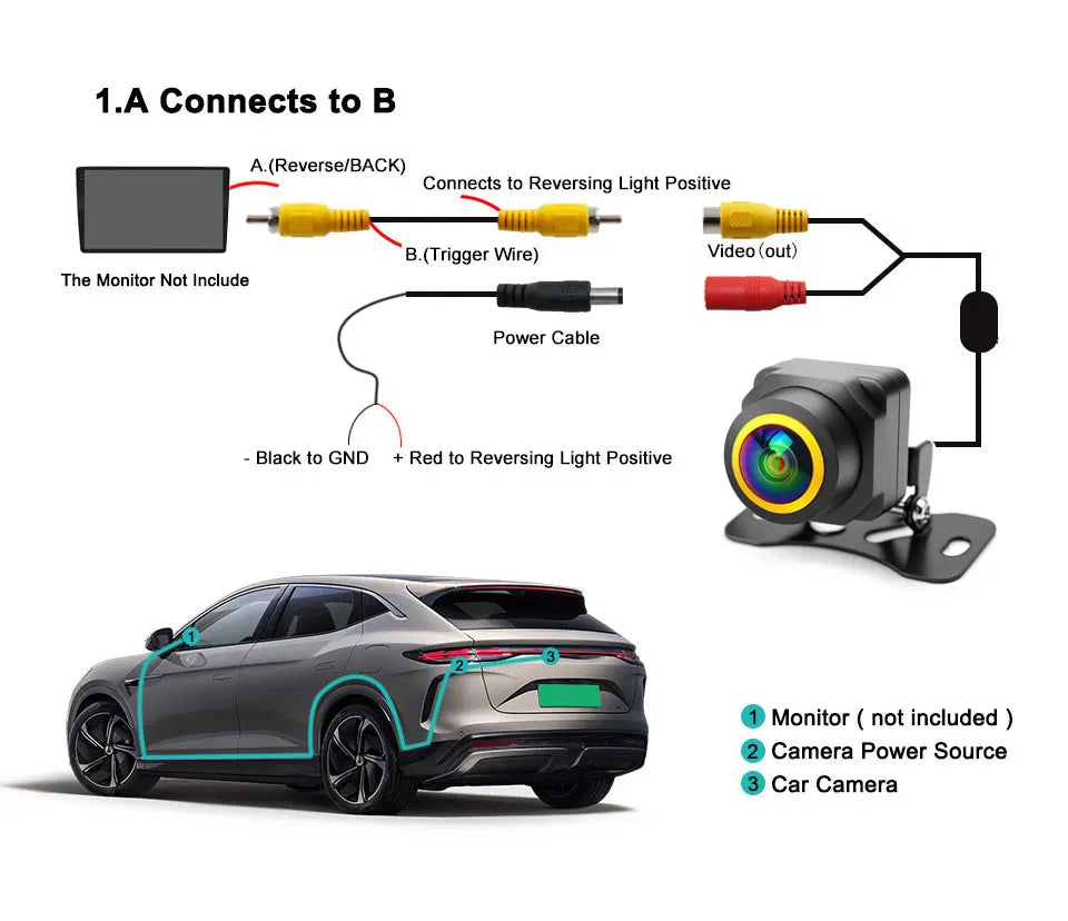Camera de Ré 4k ahd 1080p trajetória dinâmica inteligente câmera de visão traseira do carro visão noturna de 180 graus com linha de pista de estacionamento