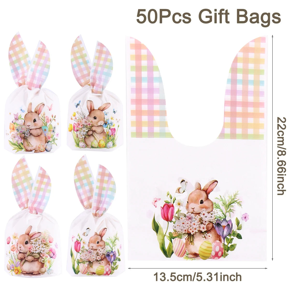 Kit 50 Saquinhos de Coelho Páscoa 2026