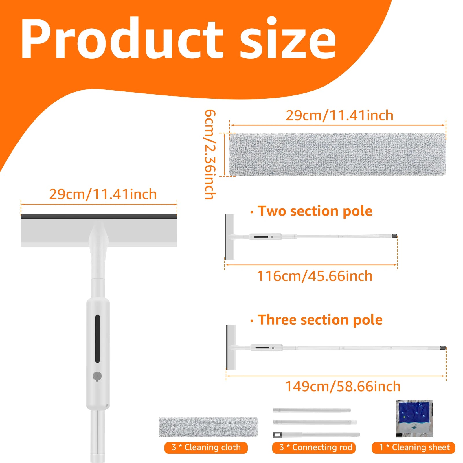 2 em 1 kit de limpeza de janela spray dupla face rodo de vidro limpador espanador mop janela ferramentas de limpeza profissional