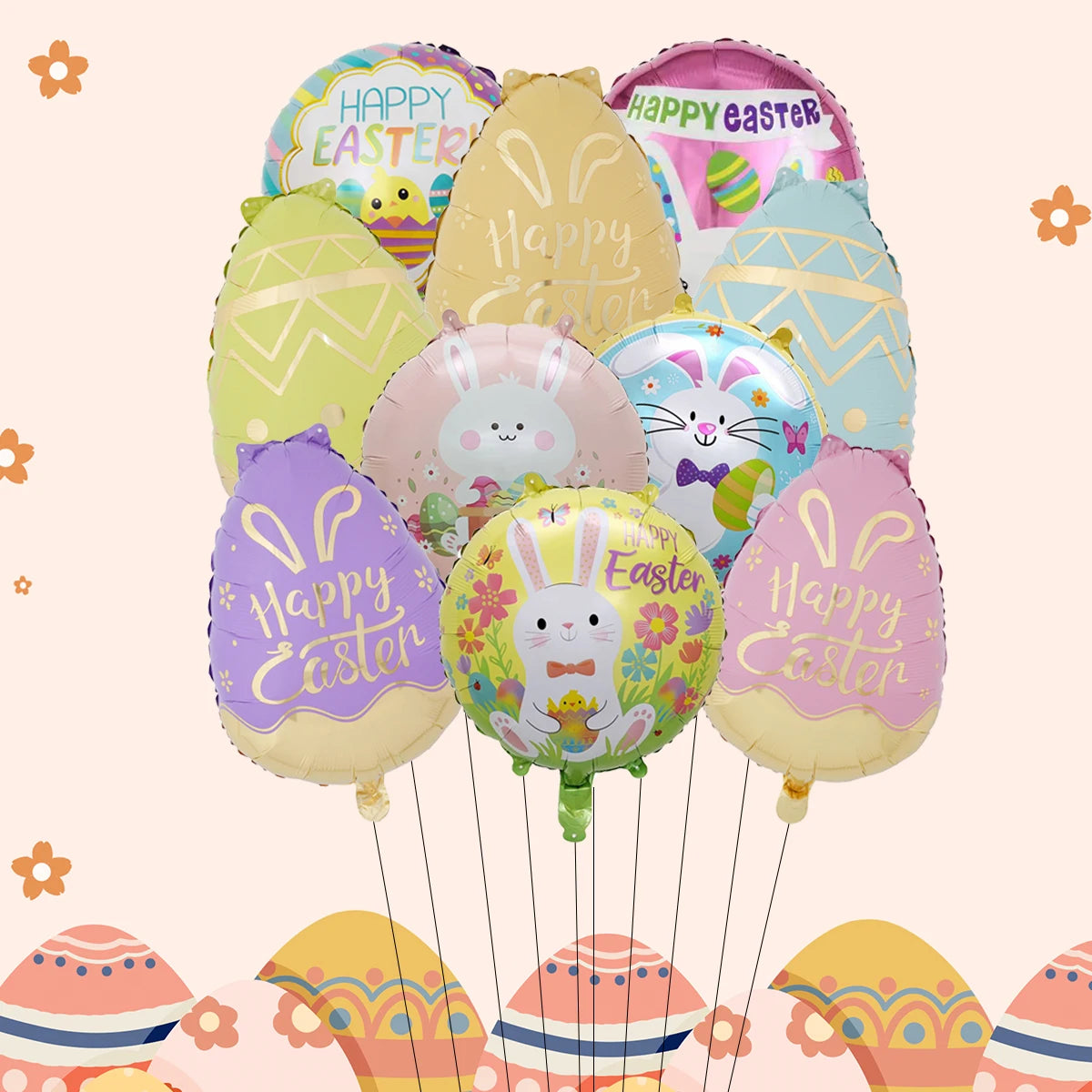 Kit 10 Balões Metalizados Páscoa