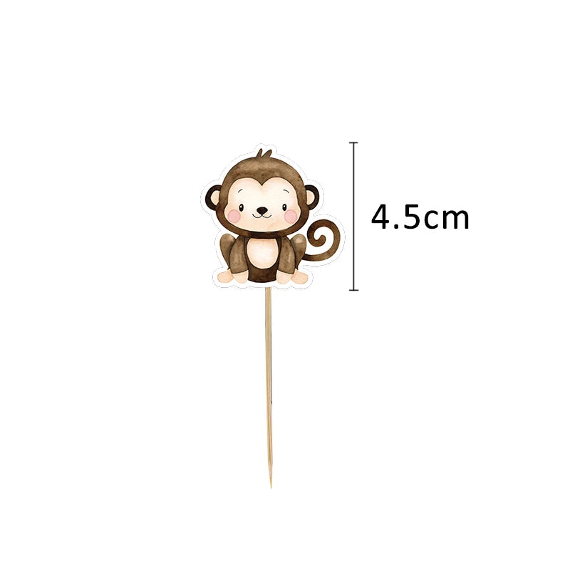 Kit 24 Toppers Animais da Selva