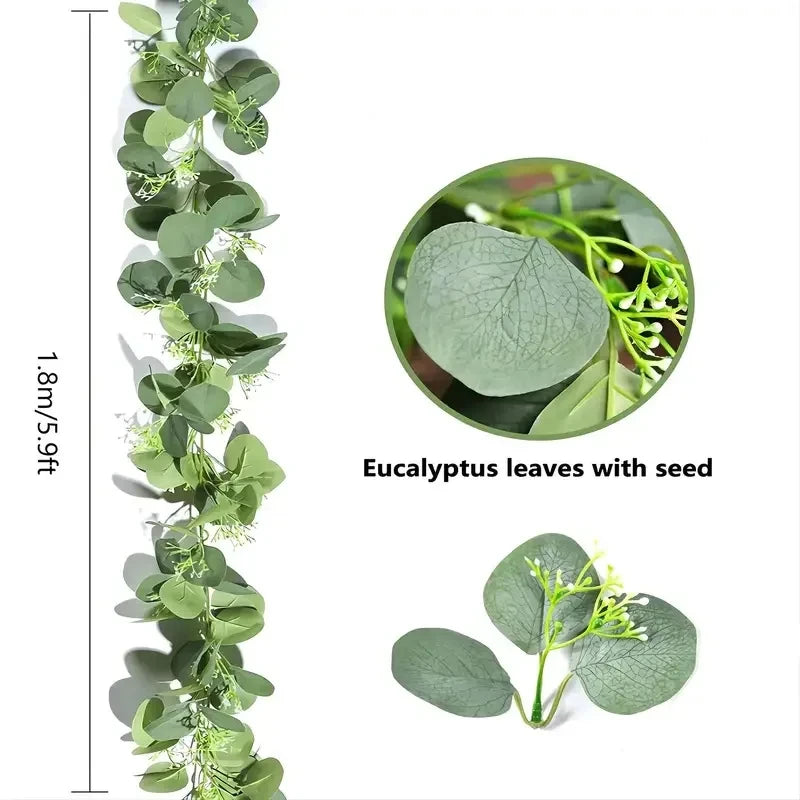 Guirlanda de Eucalipto com Flores e Bagas