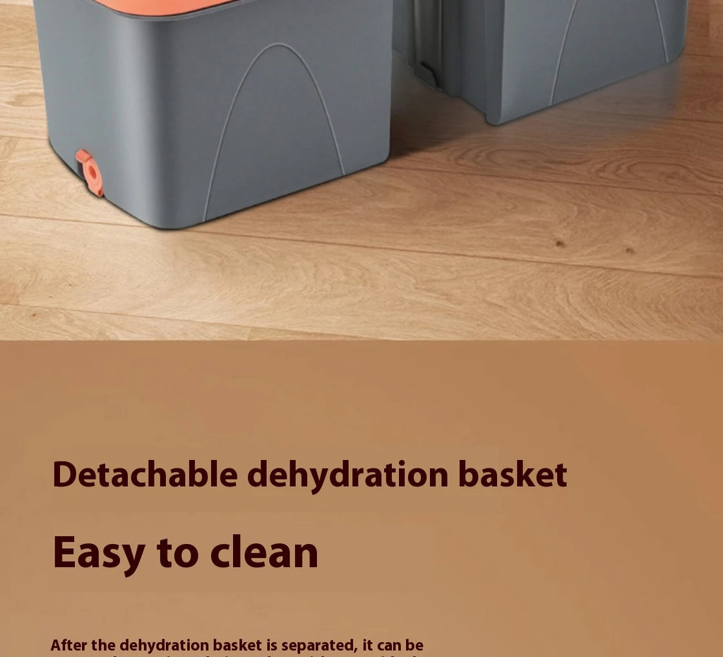 Conjunto de esfregão giratório balde separação de sujeira + garrafa de adição de produtos