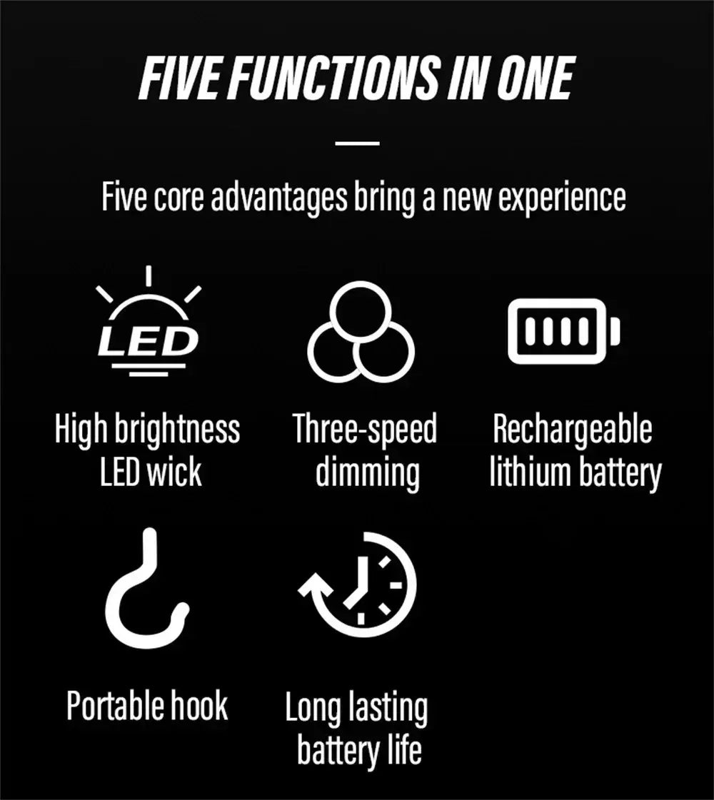 1-10 pçs lâmpada usb recarregável  led alto brilho luz de emergência acender acampamento lanterna portátil luzes da noite ﻿