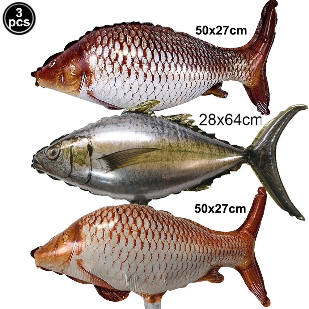 Kit Balões Metalizados Peixe – Decoração Festa Pescaria